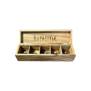 Napa Style 5 Compartment Wood Tea or Spice Storage Box
